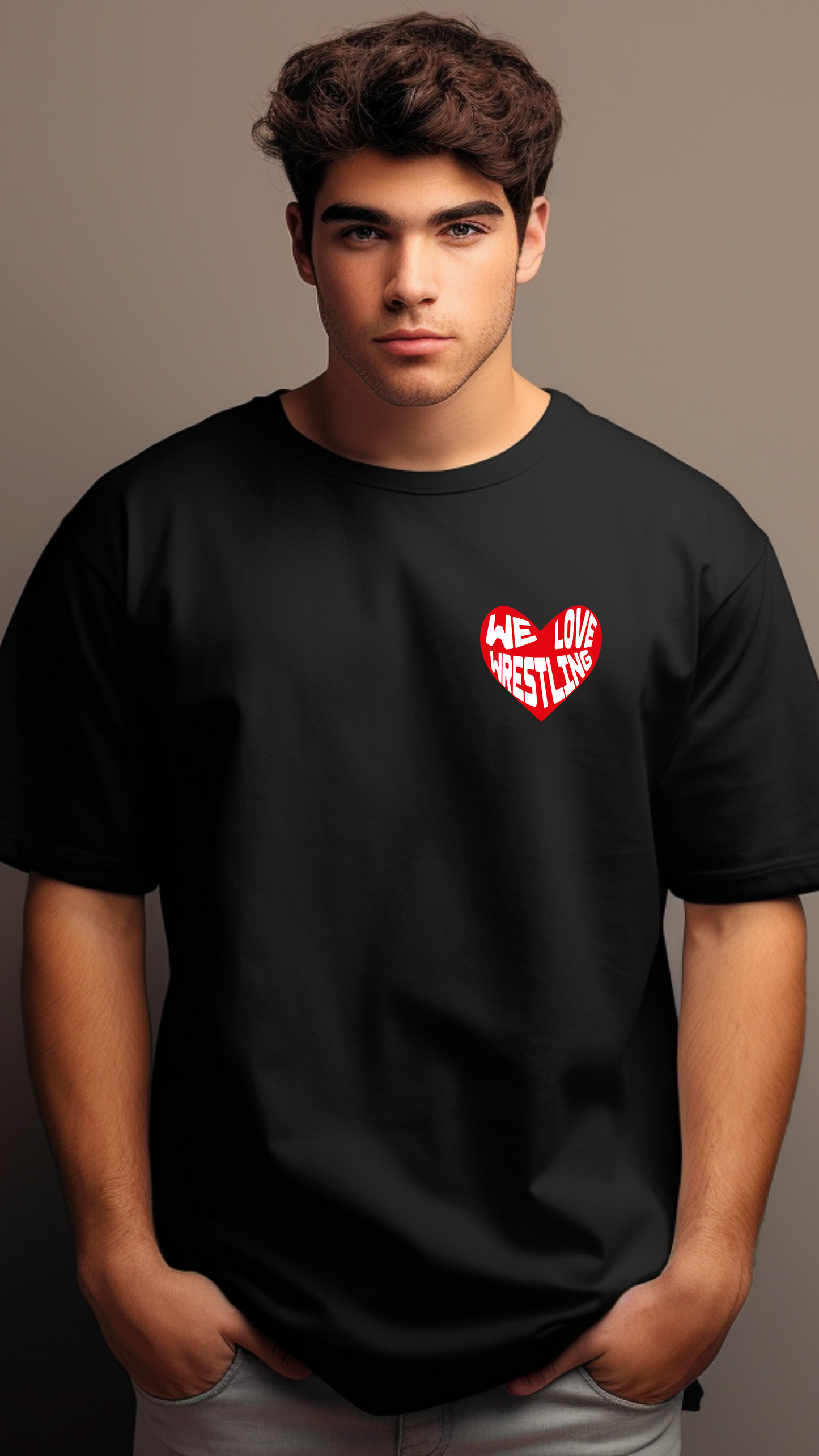 We LOVE WRESTLING - front and back - Oversized Tee