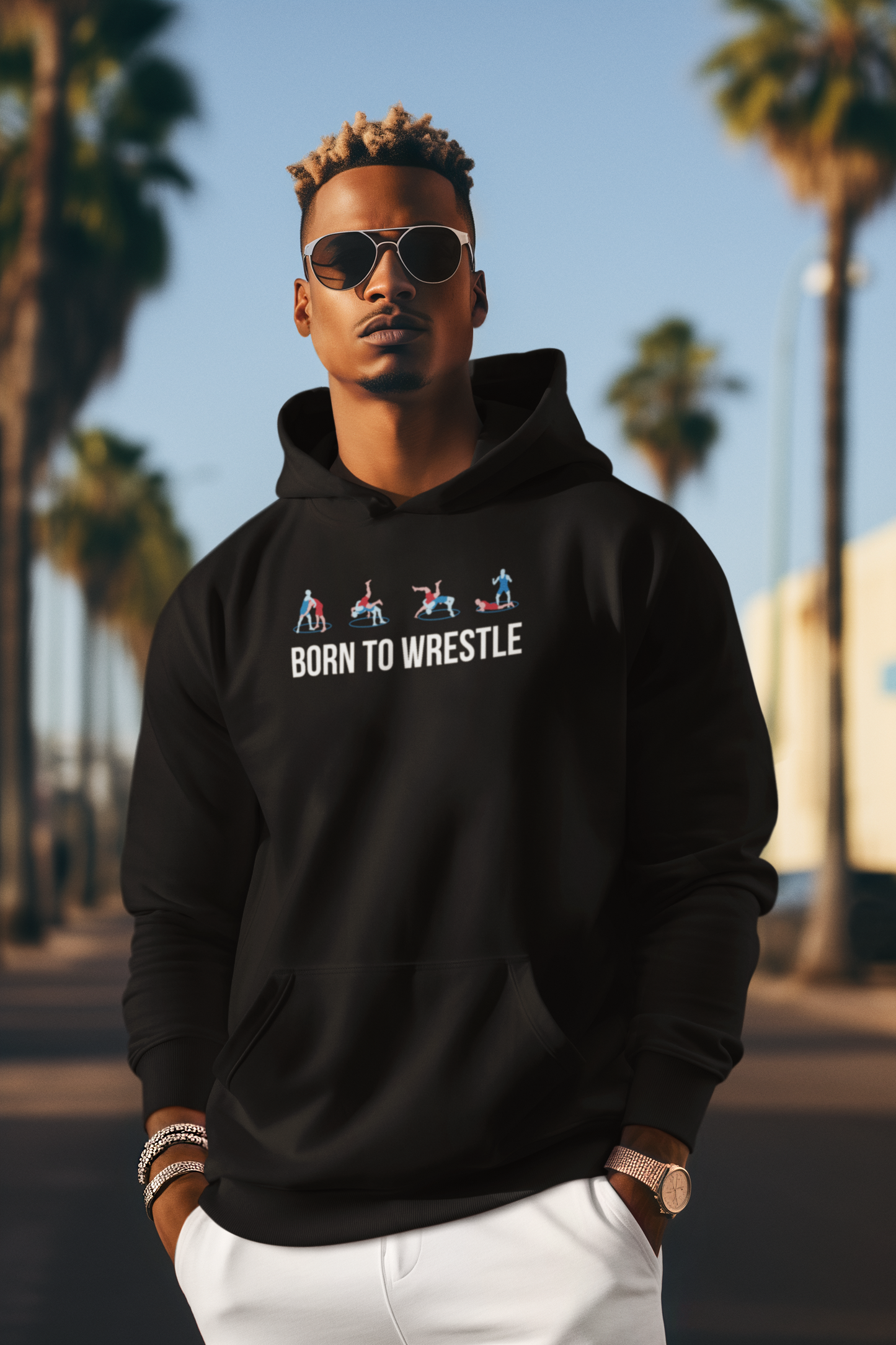 BORN TO WRESTLE - Evolution - Hoodie Herren